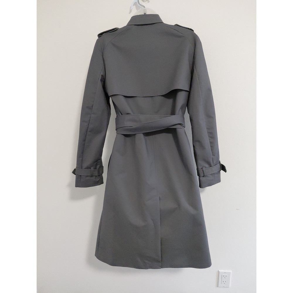 NEW MANGO MNG $159 GRAY LONG DOUBLE BREASTED TRENCH COAT Size XS Belted Luxury - Picture 8 of 16